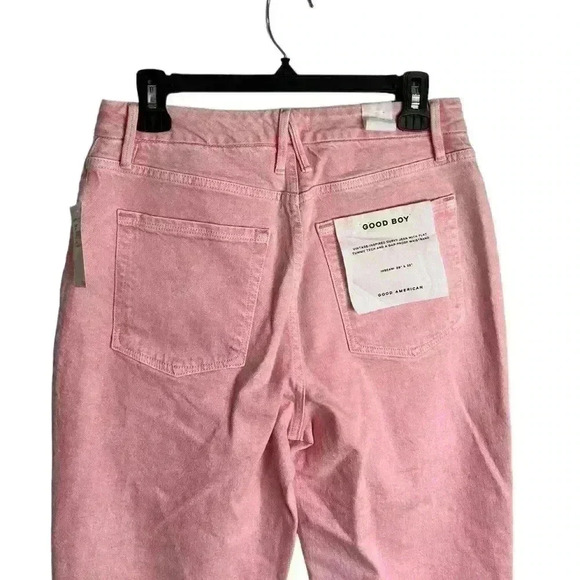 Good American Good Boy Straight Jeans In MineralRoseQuar Pink Size 6/28 - Picture 10 of 13